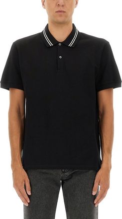Alexander McQueen Black Shirt Collar Polo