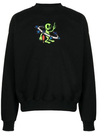 Off-white Arrow graphic-embroidered sweatshirt - men - Cotton - M - Black