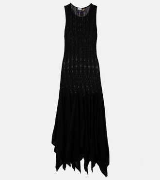 Loewe Paulas Ibiza pointelle cotton jersey maxi dress