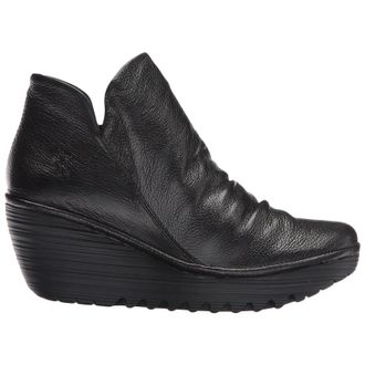 FLY London YIP Mousse Leather Womens Ankle Boots - Black - Size:UK 6