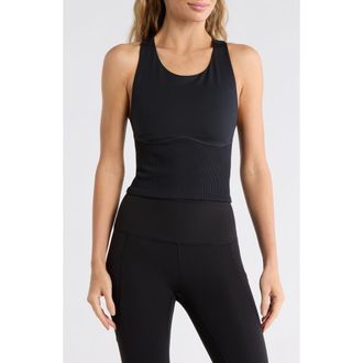 Free People Carpe Diem Racerback Crop Jersey & Rib Camisole in Black at Nordstrom Rack, Size X-Small