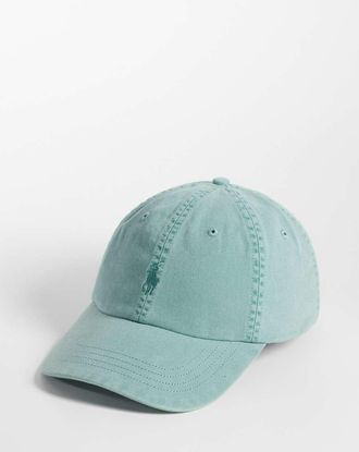 Polo Ralph Lauren cappellino da baseball con logo icon in verde mare medio