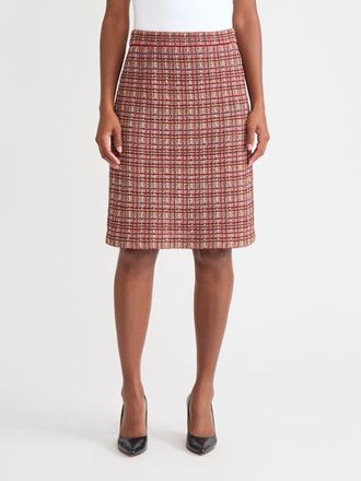 Misook Plaid Multi-Stitch Straight Skirt in Red/brown/blue at Nordstrom, Size 1X