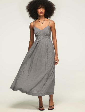 Lucky Brand Womens Tiered Midi Dress