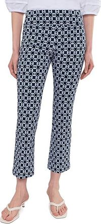 Elliott Lauren Chainlink - Elastic Waist Pull On Boot Cut Pant Womens Clothing Navy : 16 26, Nylon/Rayon/Spandex