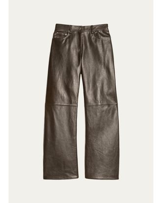 Helmut Lang Relaxed Leather Bootcut Pants