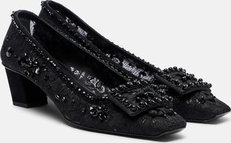 Roger Vivier Salones Belle Vivier de encaje adornados