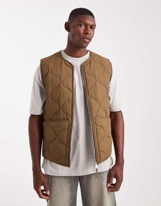 Farah Cambell - Gilet imbottito marrone