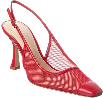 Alexandre Birman Olivia 85 Mesh & Leather Slingback Pump