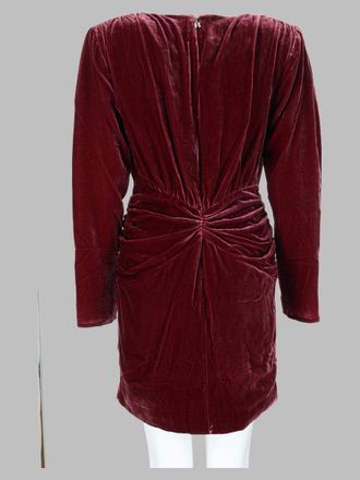 Rotate Silk-Blend Velvet Mini Dress - Bordeaux