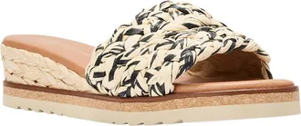 Andr&eacute; Assous Nessie Wedge Sandal in Natural/black at Nordstrom, Size 10