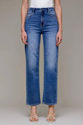 Hidden Jeans Tracey High Rise Straight Jeans In Med Dark
