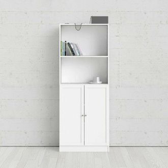 Dmora Estante Para Libros Anastasie, Estante De Oficina, Porta Libros M&oacute;vil, Biblioteca, 79x28 H203 Cm, Blanco - Dmora