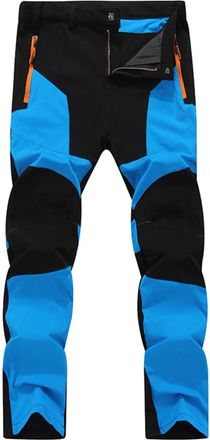 Generic Work Trousers Men Outdoor Hiking Pants Lightweight Quick Dry Trousers Multi Pocket for Climbing Trekking Dark Blue M