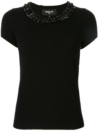 Paule Ka Top con scollo a frange - Nero