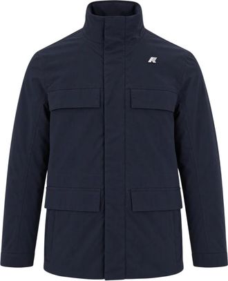 K-Way Manuene Warm Micro Canvas Jas - Heren - Zomerjassen - Blauw - S - Katoen - Jassen