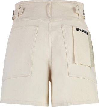Jil Sander Womens Denim Shorts - Ivory Cotton - Size 24 (Waist)
