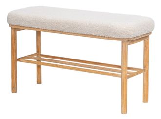 Nordlys Scandinavian Wooden Entryway Bench with Storage in White