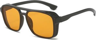 Generic Trendy Square Large Frame Mens And Womens Polarized Sunglasses Outdoor Commuter Beach Vacation Party Sun Glasses(Orange)