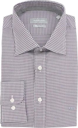 Michael Kors Modern Fit Easy Care Stretch Overhemd - Heren - Zakelijke Overhemden - Bruin - L - Overhemden