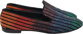 Giuseppe Zanotti Crystal-Embellished Loafers in Multicolor Suede