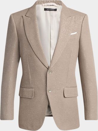 Tom Ford Mens Sequin Boucle Peak Lapel Sport Coat