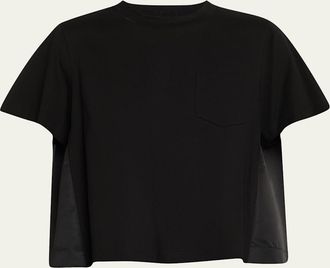 sacai Short-Sleeve Nylon Cotton T-Shirt