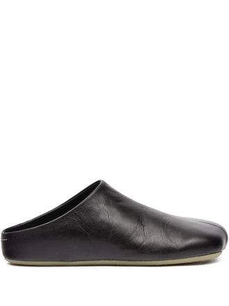 Maison Margiela stitched leather flat mules - Black