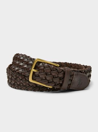 Le 31 Mens Coffee braided belt