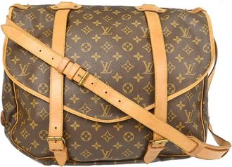 Louis Vuitton Saumur Monogram Canvas Brown Canvas Handbag (Pre-Owned)