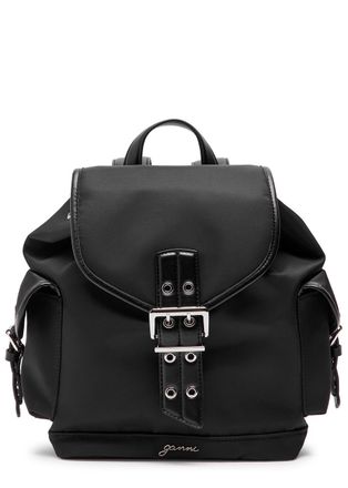 【Ganni】25SS Bucky Backpack Nylon Black Black Small Bucky Nylon Backpack | GANNI US