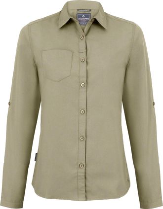 Craghoppers Dames Kiwi Lange Mouwen Shirt (Grind)