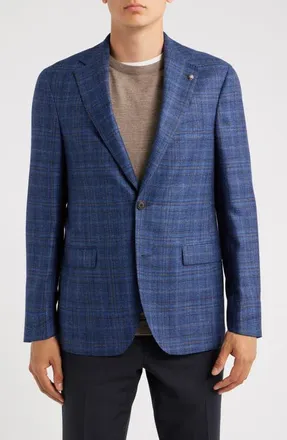 Jack Victor Midland Windowpane Sport Coat in Blue at Nordstrom, Size 42