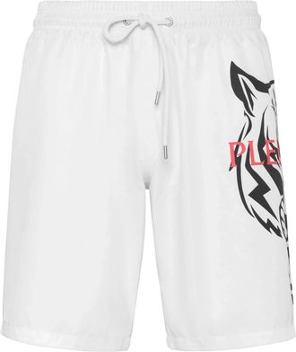 Plein Sport Swim Trunks Tiger - Heren - Badpakken - Wit - 2XL - Polyester - Fitness