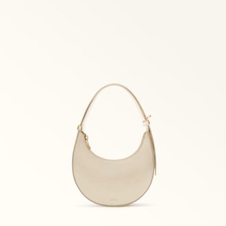 Furla Delizia Borsa Mini Xl Vaniglia Beige Pelle Di Vitello Piuma Metal Donna