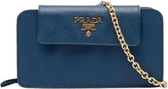 Prada Pre-owned Saffiano Crossbody Bag - Dames - Vintage Schoudertas - Blauw - ONE Size - Leer - Vintage