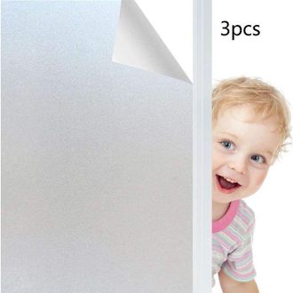 OEM 3 L&aacute;minas De Pel&iacute;cula Anti-mirada Para Ventanas, Pel&iacute;cula Electrost&aacute;tica Opaca Para Privacidad, Ventanas, Oficina, Hogar, Ba&ntilde;o, Dormitorio, Cocina (60