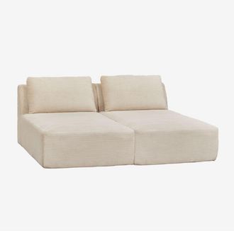 Sklum Divano chaise longue componibile a 2 pezzi in velluto a coste sottovuoto Temple SKLUM