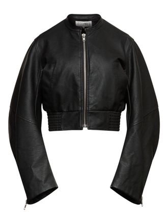 Maison Margiela Mm6 Maison Margiela Womens Leather Effect Bomber Jacket