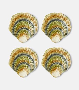 Bordallo Pinheiro Set di 4 piatti segnaposto Oyster & Scallops in ceramica