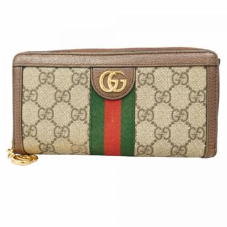 Gucci Beige Brown Pvc Long Wallet (Bi-Fold) (Pre-Owned)