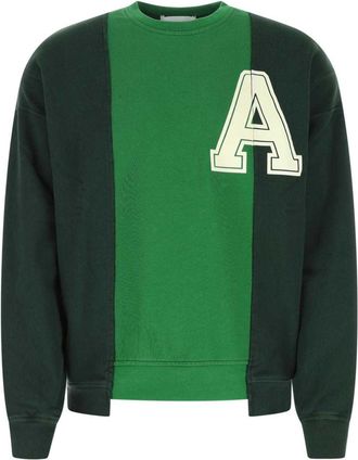AMBUSH multi-panel long-sleeve sweatshirt - men - Cotton - S - Green