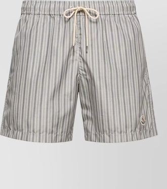 Moncler striped swim shorts elastic waistband pockets