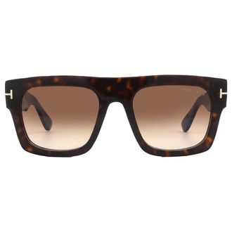Tom Ford Fausto Gradient Brown Browline Mens Sunglasses FT0711 52F 53