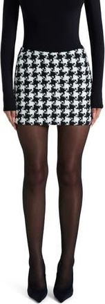 Naked Wardrobe Houndstooth Check Tweed Miniskirt in Houndstooth Black/White at Nordstrom Rack, Size Small