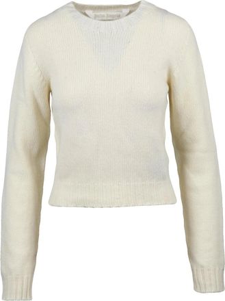 Palm Angels Short Crewneck Sweater with Gothic Text Detailing