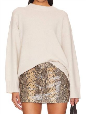 White + Warren Cashmere Blend Cozy Crewneck Top In Ivory