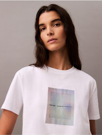 Calvin Klein Jeans Calvin Klein Womens Photo Logo Graphic Classic T-Shirt - White - XS