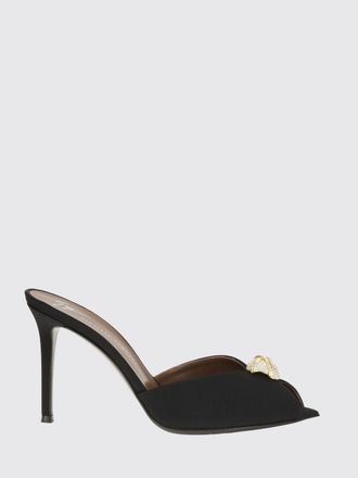 Giuseppe Zanotti Embroidered Twill Mules with Crystals