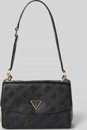 Guess Handtasche mit Label-Applikation Modell CRESIDIA II in Black, Gr&ouml;&szlig;e 1